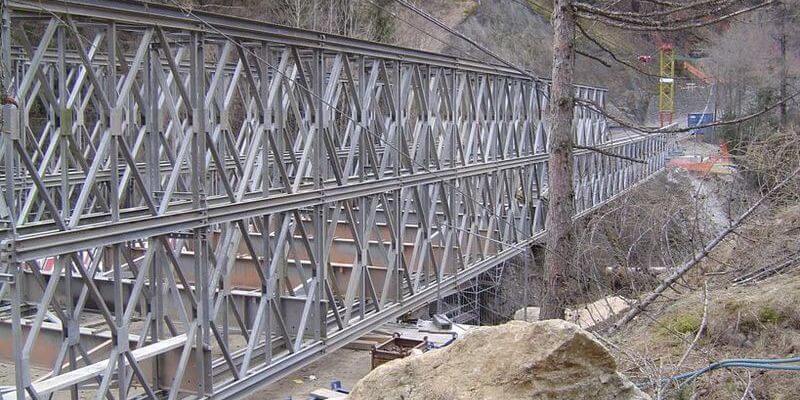 Ponte carrabile a una corsia per viabilità provvisoria - Val Senales